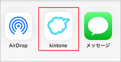 スクリーンショット：［kintone］アプリのアイコンを枠線で強調している