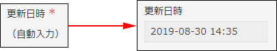 スクリーンショット：［更新日時］フィールドの例